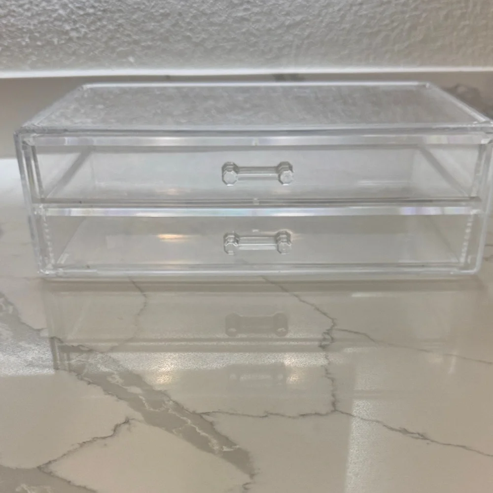 Clear Acrylic Makeup Organizer with Dual Drawers
